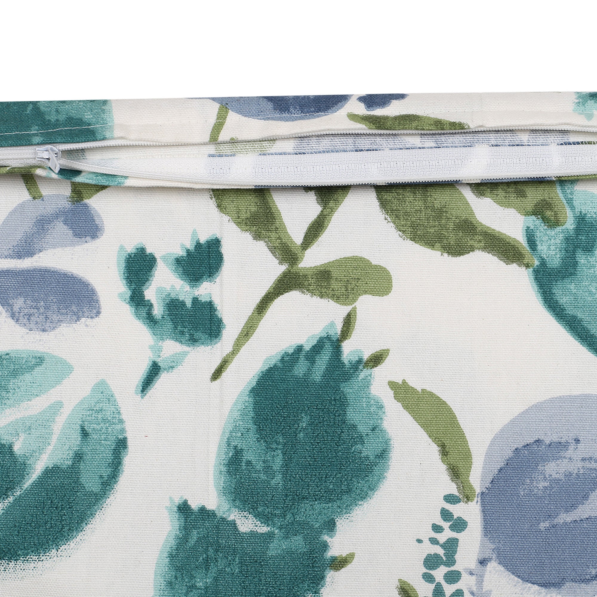 Set of 3 Cushion Covers in Teal and Green Floral Design -16 Inches X 16 Inches